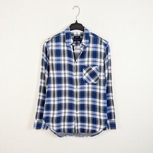 Rag & Bone Fit 3 Men's Button up Shirt Blue Plaid Size Medium